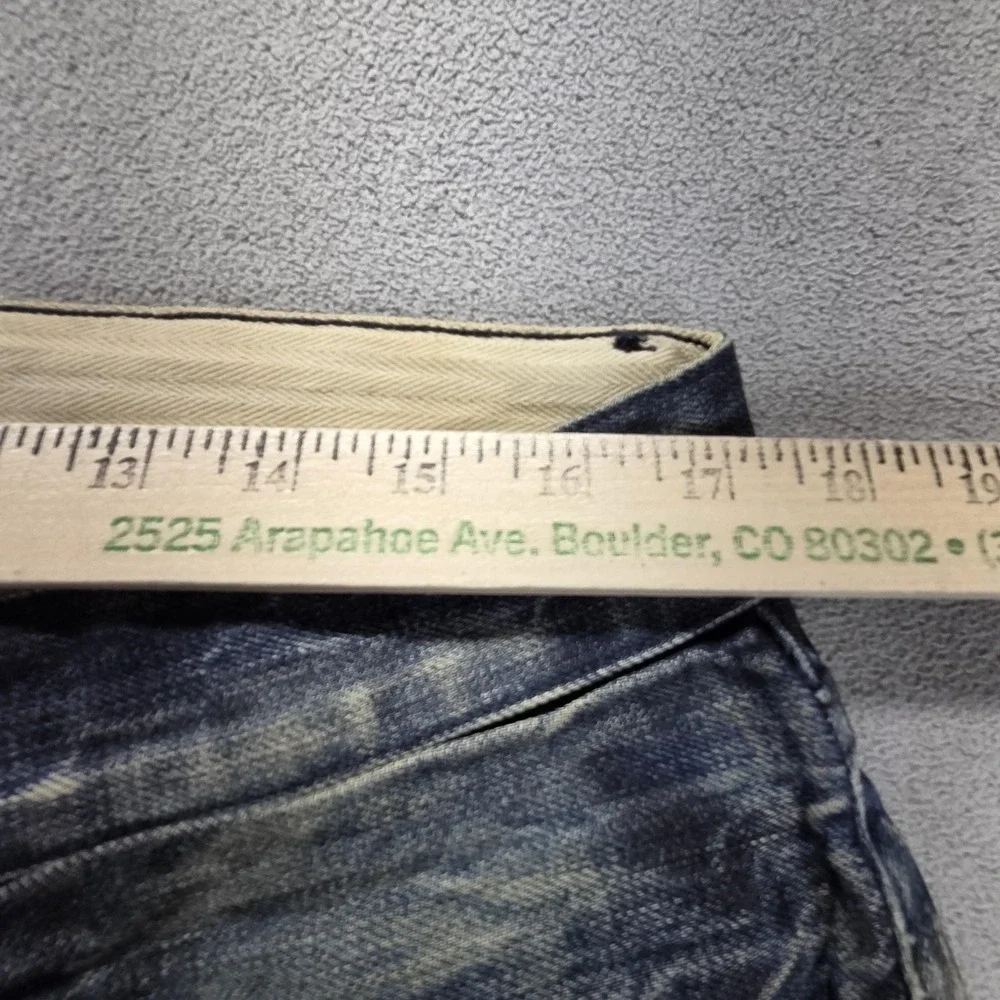 Denham Jeans Mens Blue Selvedge FRS Whiskers Honeycomb Thrashed Fits 34x27